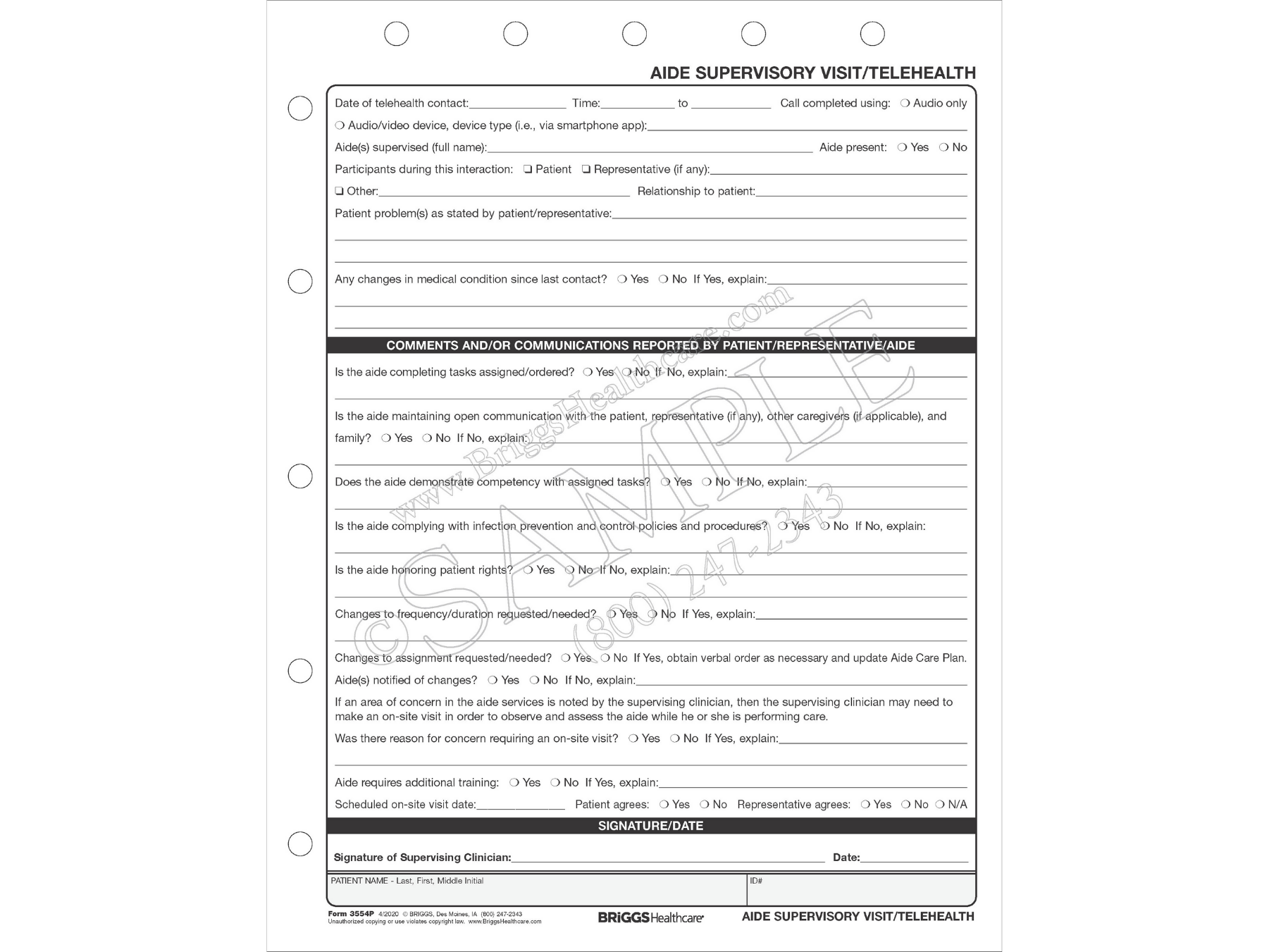 Aide Supervisory Visit/Telehealth SelmanHolman & Associates